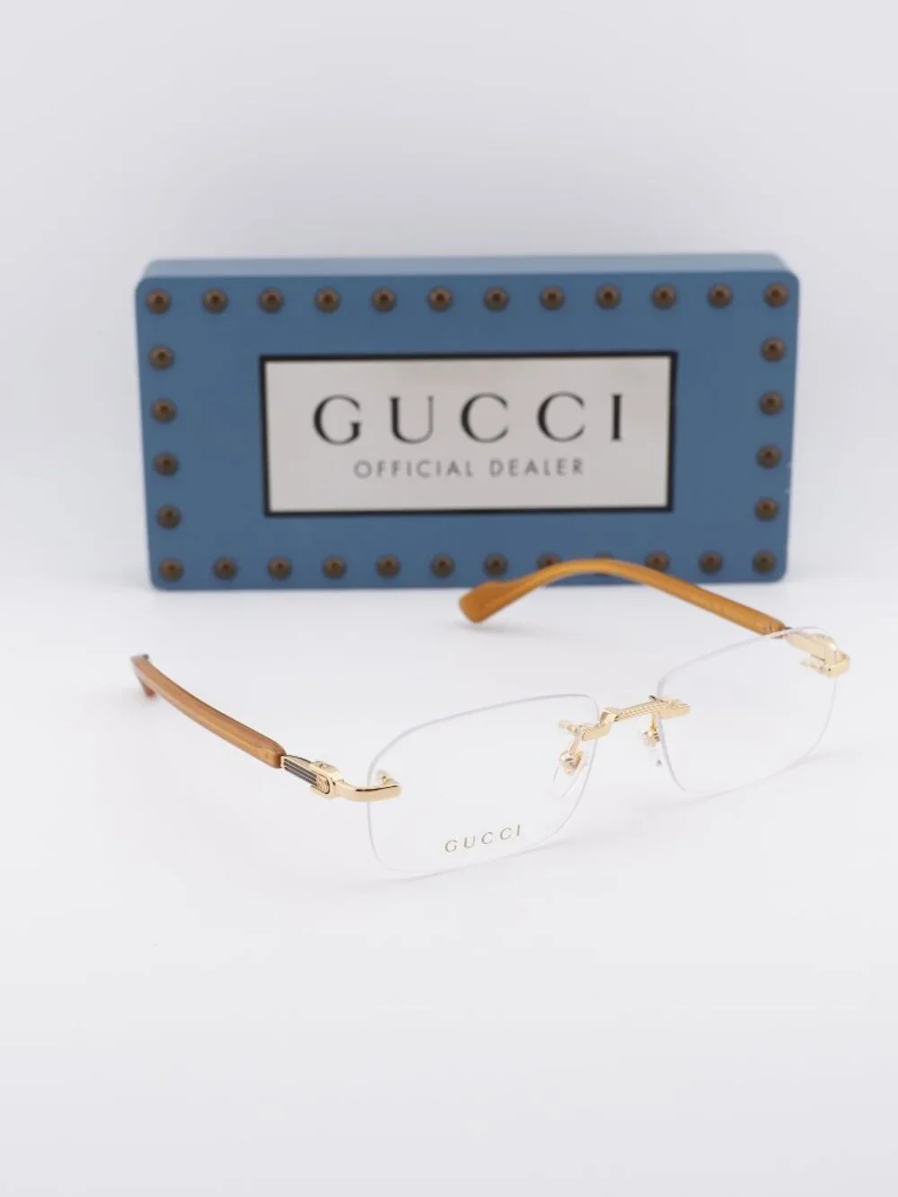 Gucci GG1221O 006 Rectangle Eyeglasses - Gold 56mm